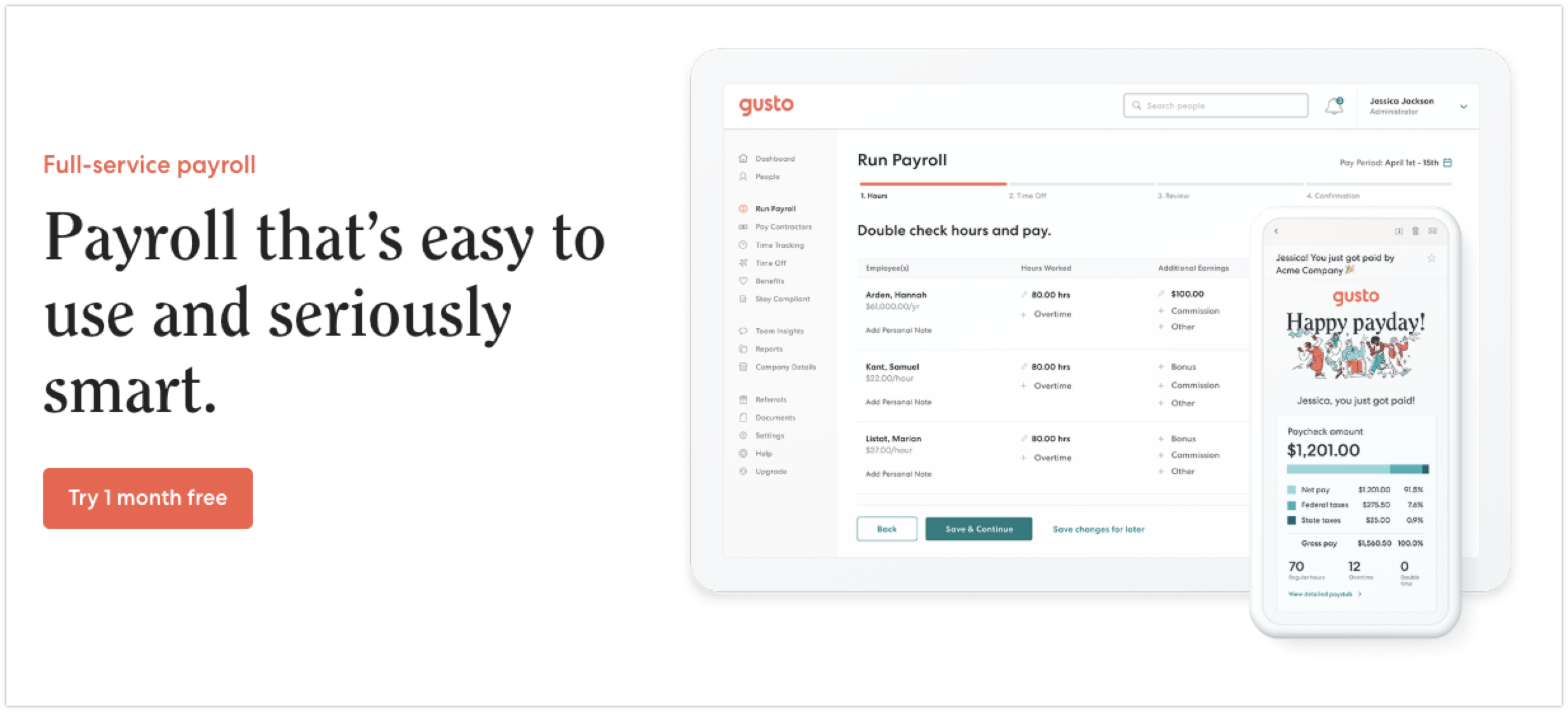 Gusto Easy Online Payroll Services for Small Business - 와우테일