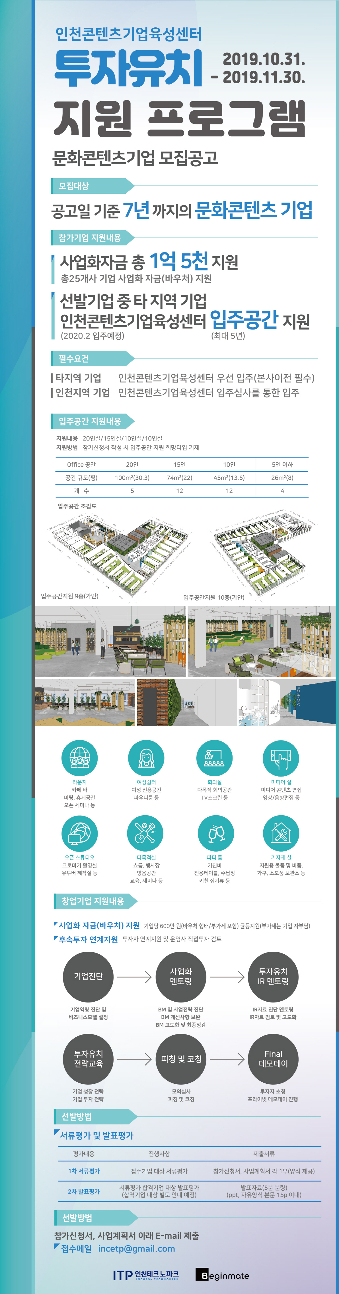 20191125 인천콘텐츠기업육성센터 투자유치지원프로그램 포스터 - 와우테일
