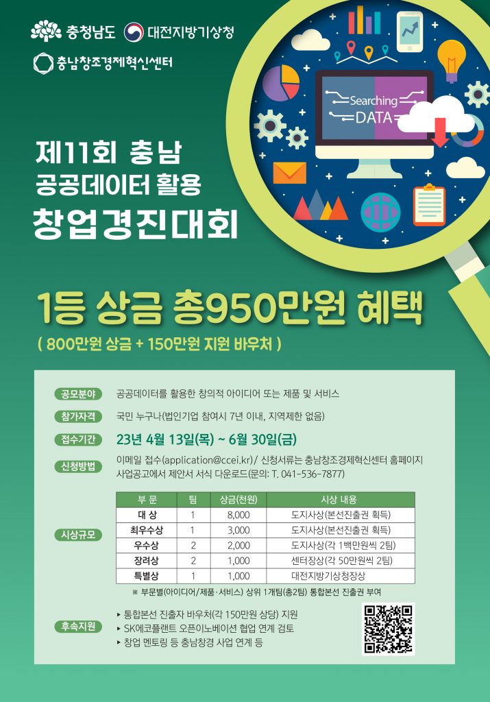 충남혁신센터, 충남 공공데이터 활용 창업 경진대회 참가자 모집(~6월30일) 1 wowtale.net wowtale.net 991665146 20230607140255 5366726818 - 와우테일