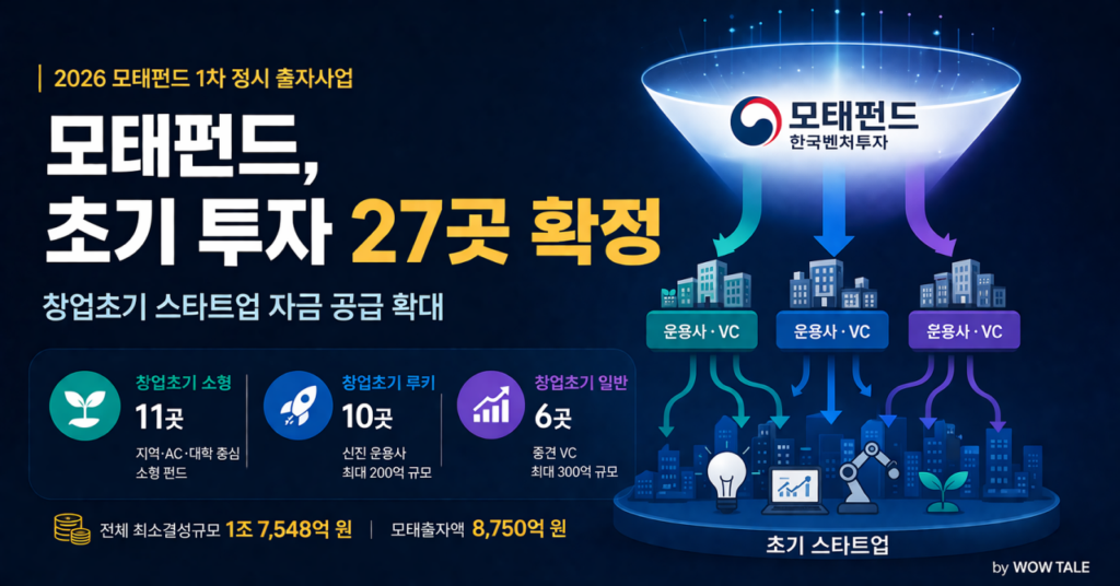 모태펀드 창업초기 운용사 27곳 확정…소형·루키·일반 트랙 누가 뽑혔나 1 Seed Fund by KVIC - 와우테일