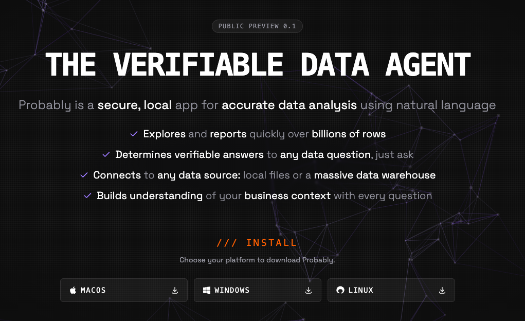 Probably.dev homepage - 와우테일