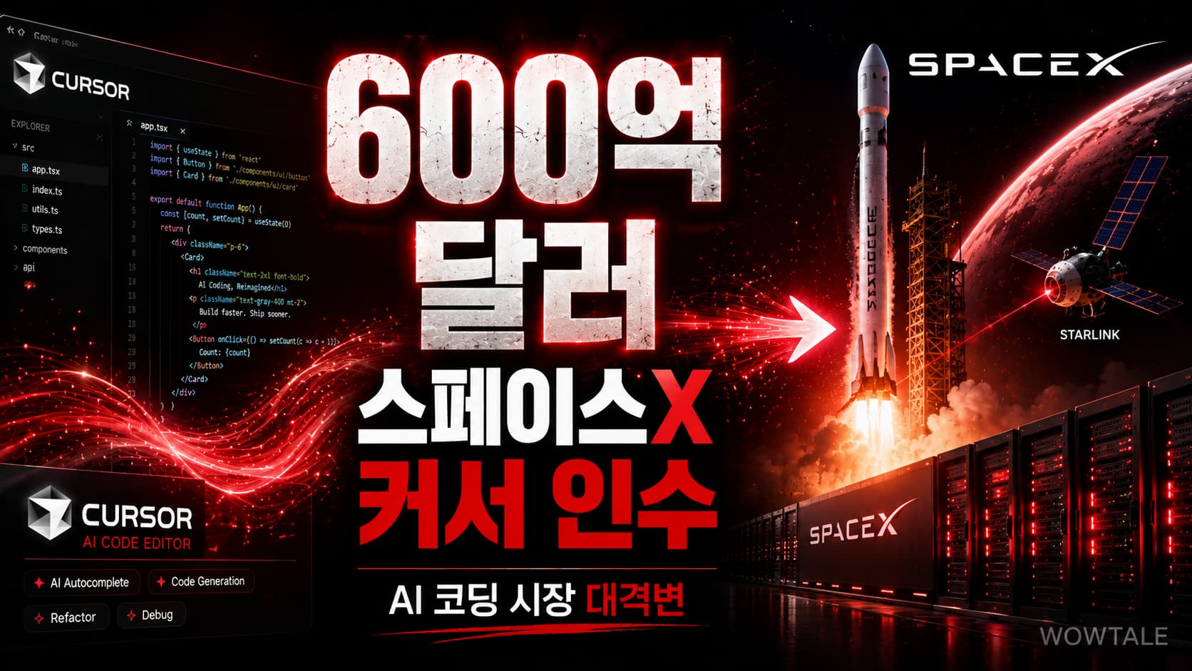 스페이스X, AI 코딩 도구 커서 600억 달러에 인수