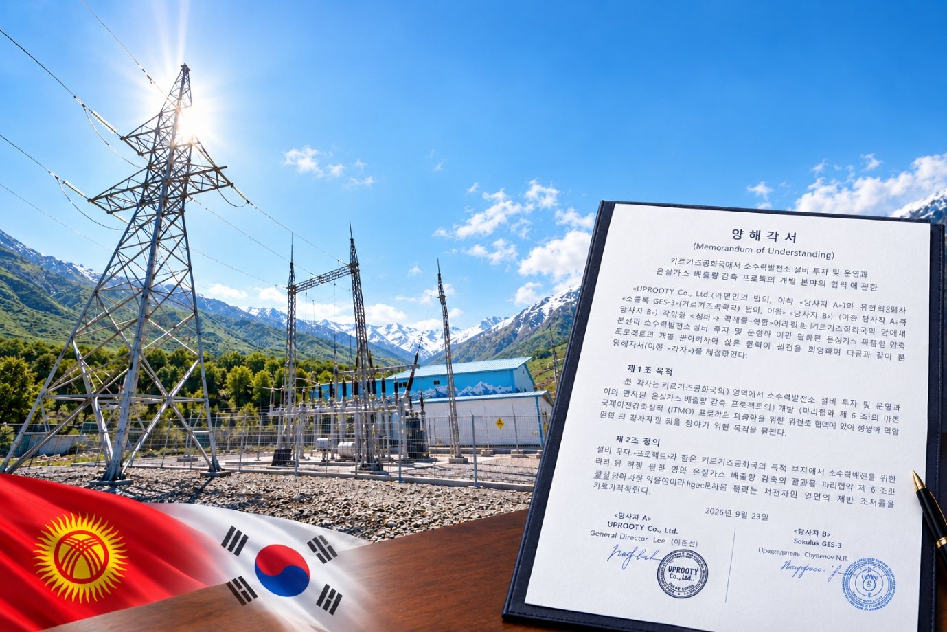 업루트와이, 키르기스공화국 '소쿨룩 GES-3'와 소수력·국제감축사업 공동 개발
