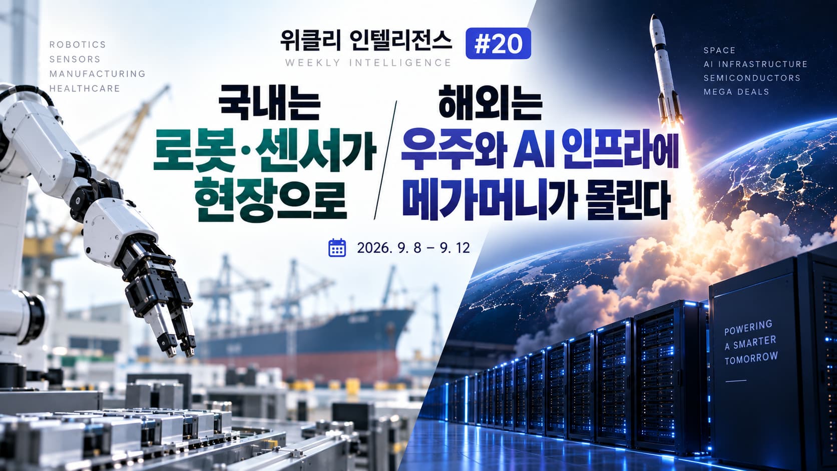 위클리 인텔리전스 #20 국내는 로봇·센서가 현장으로, 해외는 우주와 AI 인프라에 메가머니가 몰린다